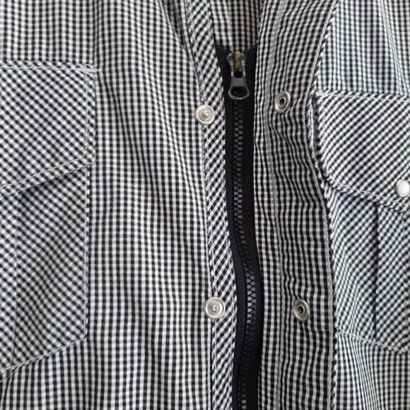BEN SHERMAN 100% Cotton Pearl Snap Button Western Gingham Shirt B&W Men's Sz M - Picture 8 of 14